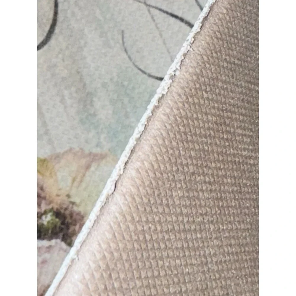Mat plush cushioned Home Sweet Home Floral Welcome Mat - Pastel Aqua & Beige